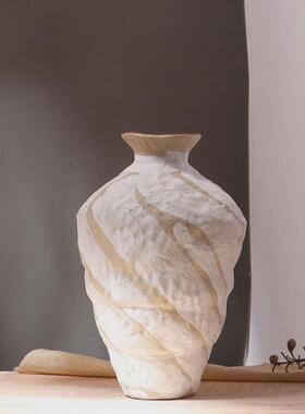 黑白陶瓷器新中式花瓶客厅摆件插花干花博古架电视柜玄关装饰品