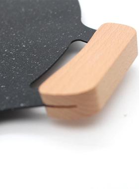 烤盘木柄木质防烫柄木隔热榉木柄原木柄多功能木把手