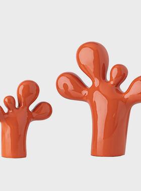 简约现代沉思男孩脚丫样板间北欧软装摆件托腮思考人物雕塑配饰品