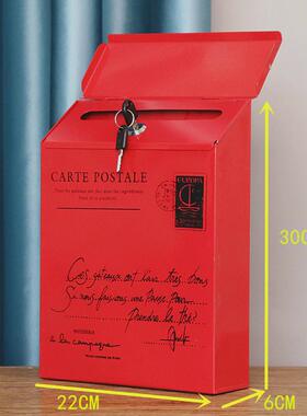 GZ6M复古圣诞邮箱铁皮信箱立式意见箱信报箱家居装饰拍摄活动道具