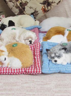 清仓特价会叫仿真狗狗仿真小动物摆件创意车内摆件狗狗送朋友礼物