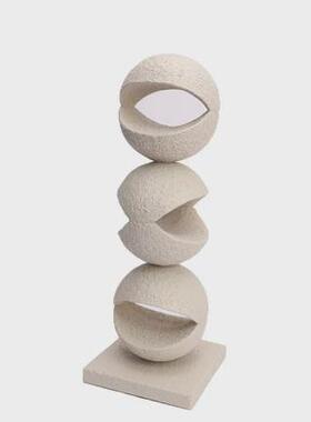 树脂摆件现代简约白色抽象建筑几何卧室书房餐厅客厅桌面家居饰品