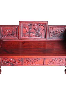 红木家具模型红酸枝微缩家具家具微型木质摆件雕花罗汉床批发