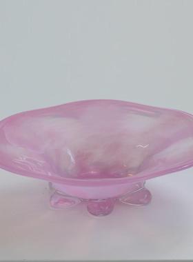 碧轩现代新品落地玻璃花瓶花盆喇叭口果盘家居软装设计台面摆件