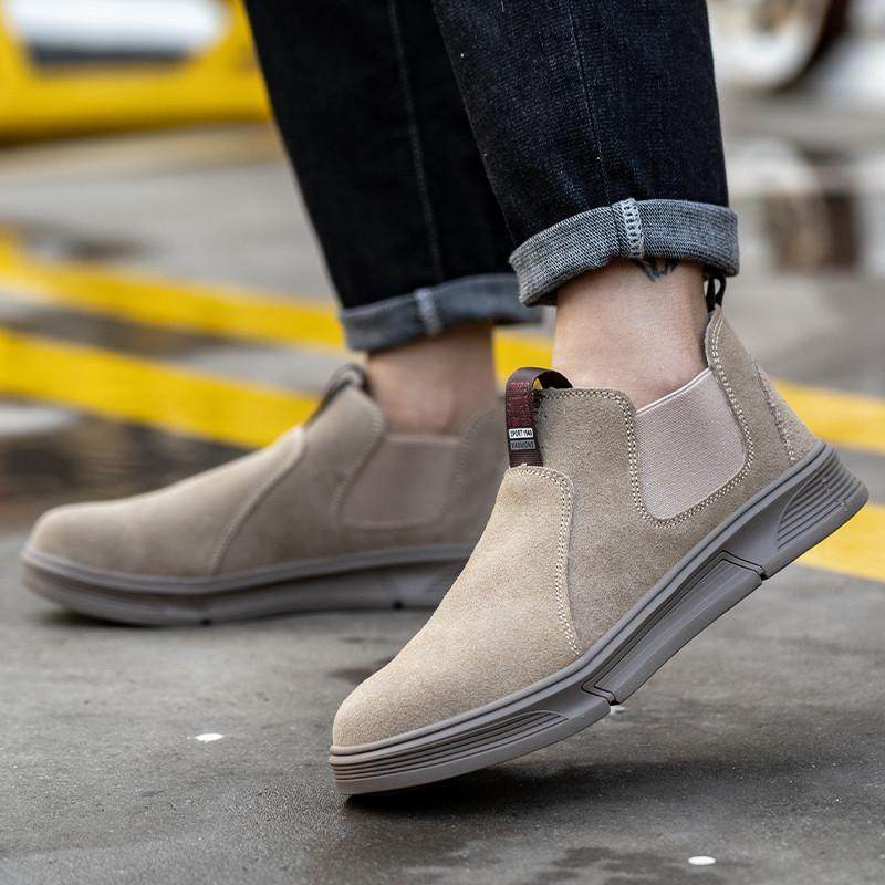 夏季劳保鞋男款一脚蹬透气钢头防砸防刺穿带钢板工作鞋焊工地轻便,淘宝优惠券,粉丝福利购,淘宝优惠卷