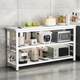 Kitchen storage rack floor-standing multi-functional vegetable cutting table long strip meal preparation workbench microwave boiler storage narrow side cabinet