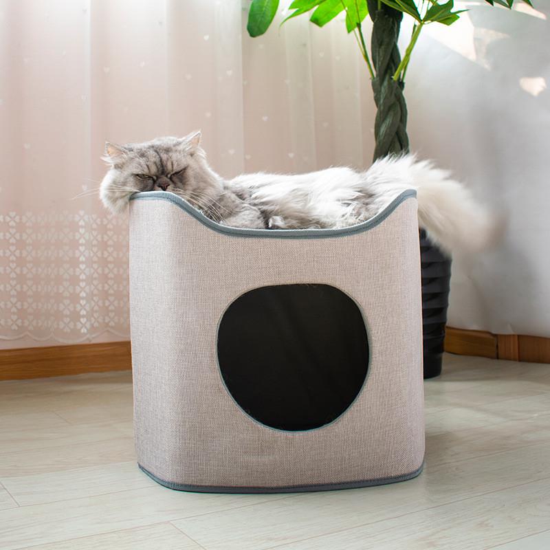 热销猫窝猫舍猫屋四季通用猫咪窝双层猫笼可拆洗猫咪宠物床房子别 - 图0
