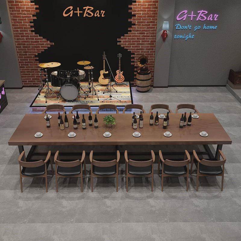 工业风长方形铁艺实木大餐桌餐厅木质餐桌椅组酒吧实木餐桌,淘宝优惠券,粉丝福利购,淘宝优惠卷