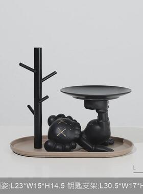 创意大嘴蛙钥匙收纳家居装饰品茶几客厅入户玄关电视柜托盘小摆件