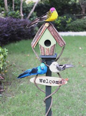 花园鸟窝庭院布置院子装饰品幼儿园园艺造景景观户外阳台地插摆zb