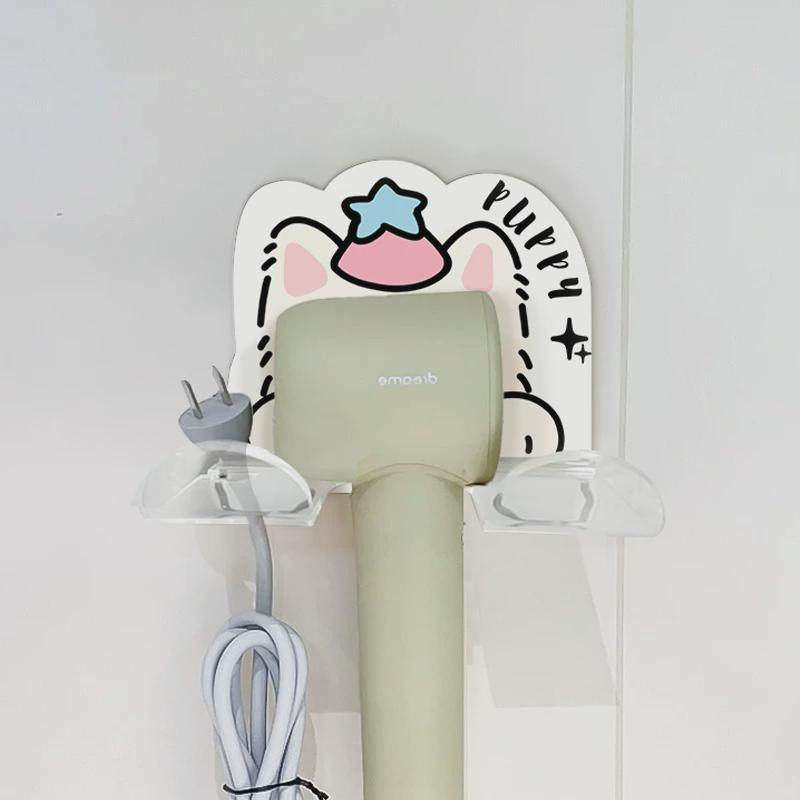 可爱耶耶吹风机置物架免打孔卫生间高级感电吹风机收纳架风筒挂架,淘宝优惠券,粉丝福利购,淘宝优惠卷