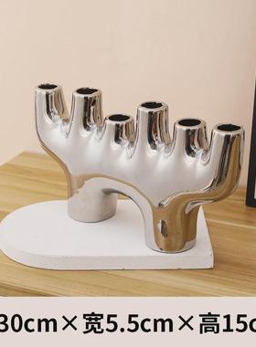 北欧风异形花瓶客厅高级感ins风创意陶瓷摆件样板房家居装饰品