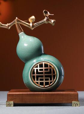 【已过香】转开好转运护身符保平安过光新中式陶瓷葫芦摆件《福禄