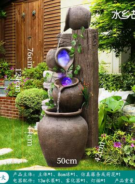 rkt4阳台装饰落地假山流水喷泉庭院装饰造景院内鱼池摆件景观