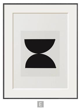 黑白侘寂风样板间挂画文艺装饰画抽象线条现代小众文艺客厅墙壁画