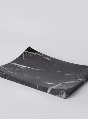 大千工艺品理石纹创意果盘托盘现代树脂新大边柜组合糕点盘配饰