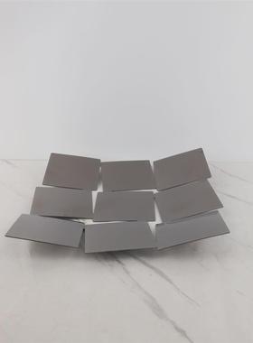 欧式九宫格收纳果盘金属摆件客厅餐厅茶几样板间桌面家居饰品软装