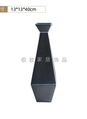 现代简约花瓶几何菱形树脂创意样板间售楼处客厅家居装饰花器摆件
