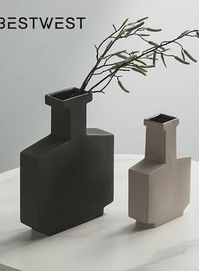 热销博器家居几何陶瓷花瓶摆件餐桌客厅插花西电视柜装饰品创意轻