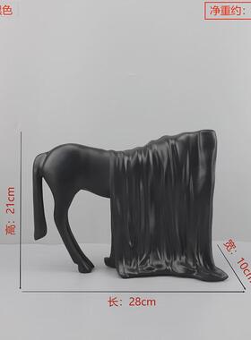 简约现代抽象动物雕塑马摆件售楼处样板房客厅玄关家居艺术品装饰