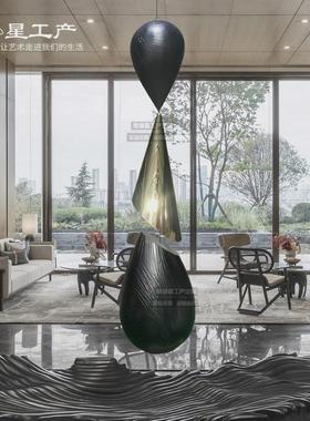 售楼处吊饰玻璃钢雕塑水滴软装酒店大堂天花吊顶会所营销中心挂饰