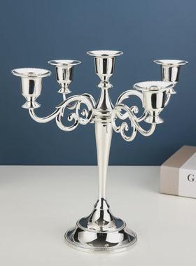 烛台三头五头复古家居婚庆道具烛光晚餐餐厅蜡烛台浪漫欧式摆件