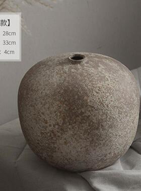 景德镇大花盆陶瓷花瓶侘寂风手工粗陶罐陶器复古酒店民宿装饰摆件