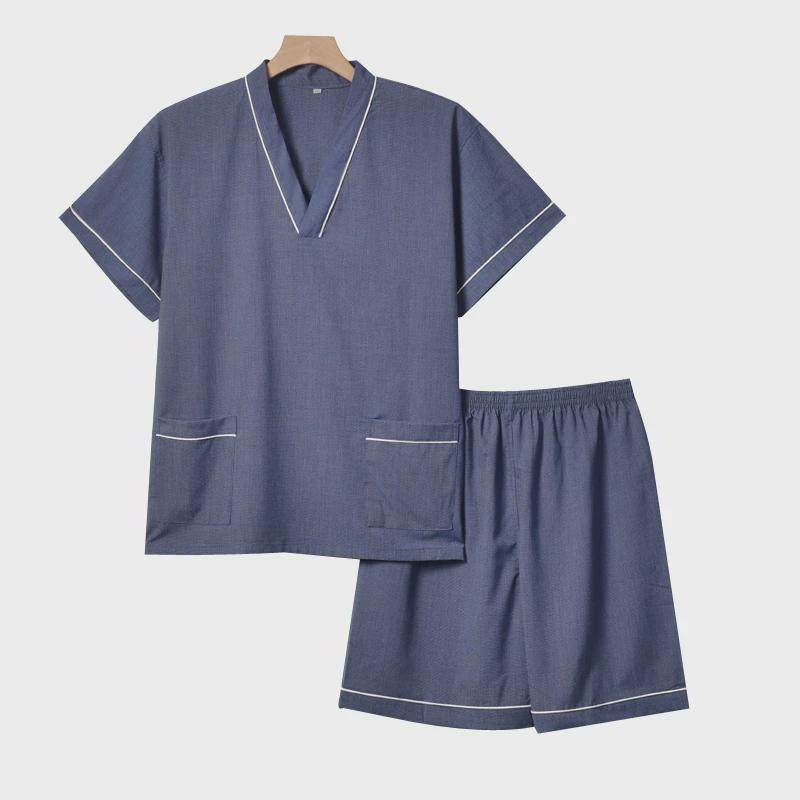 新款汗蒸服男款苎麻足浴服高档洗浴中心客人睡衣洋气按摩服男,淘宝优惠券,粉丝福利购,淘宝优惠卷