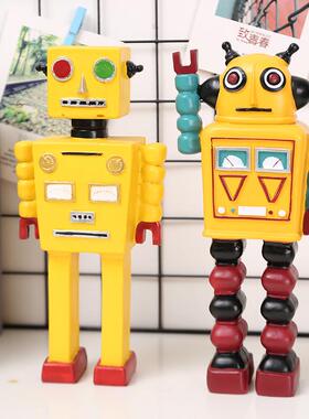 儿童房复古机器人摆件美式客厅电视柜男孩房间布置书桌装饰品玩具