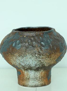 手工民宿ins风侘粗风摆件陶瓷花瓶寂陶瓶插花复古陶器装饰