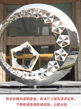 大型景观雕塑厂家户外不锈钢广场校园镜面鹿抽象金属地标售楼部