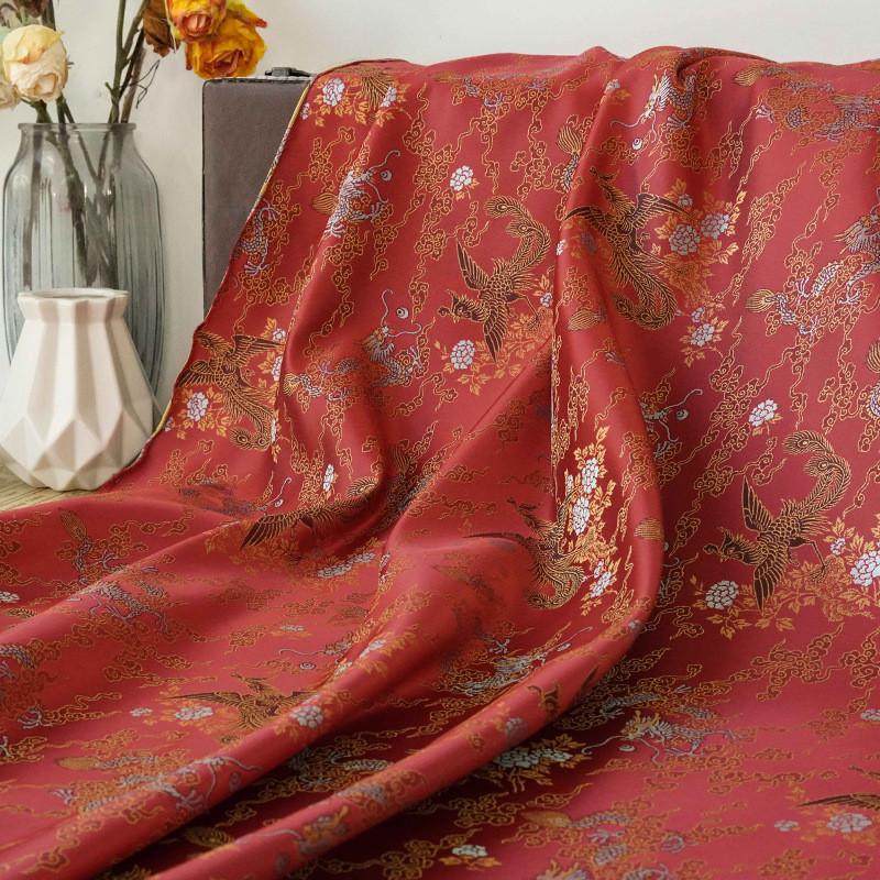 国潮龙凤织锦缎汉服马甲旗袍色织面料古风唐装提花新年服童装布料,淘宝优惠券,粉丝福利购,淘宝优惠卷