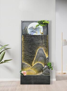 热销水幕墙流水墙鱼池假山流水喷泉屏风摆件酒店前台装饰品户外水