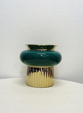 景德镇简陶瓷轻奢绿色家居装饰品干花仿真花水养陶瓷花瓶玄关摆件