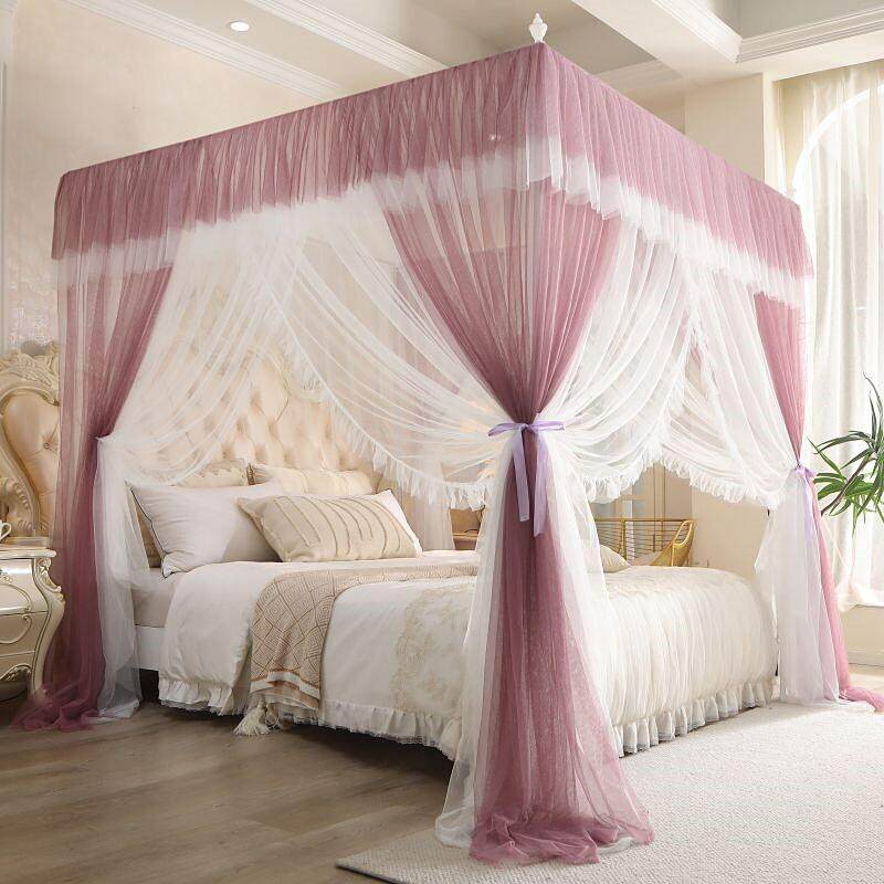 宫廷落地蚊帐双层纱双人家用1米8带.5床支架三开门公主风老式纹帐,淘宝优惠券,粉丝福利购,淘宝优惠卷