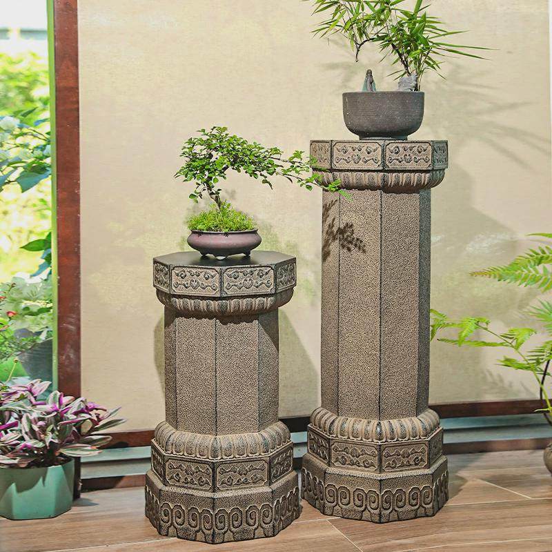 汉韵堂中式庭院装饰摆件仿古石墩园艺造景装饰品户外实木花架,淘宝优惠券,粉丝福利购,淘宝优惠卷