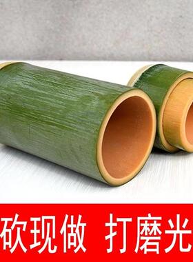 家用带盖竹子杯  绿色竹水杯 天然竹制茶杯 新鲜现做竹筒杯子包邮
