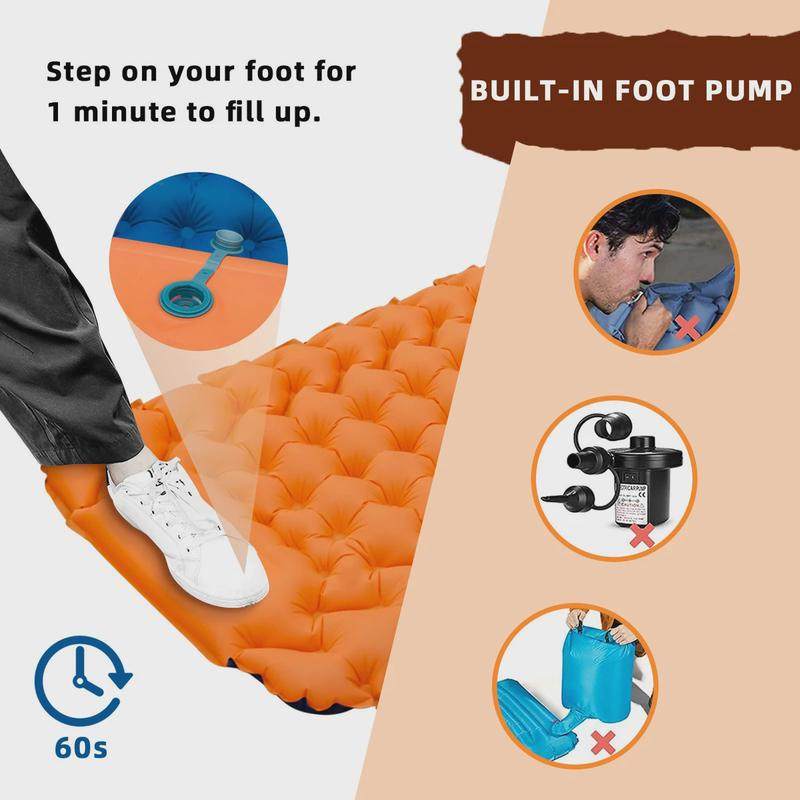 工厂现货户外充气垫脚踩轻便携带户外露营充气床垫午休睡垫车载,淘宝优惠券,粉丝福利购,淘宝优惠卷