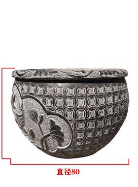 仿古鱼缸做旧石雕龙缸花盆庭院拴马桩景区仿古石雕装饰户外摆件