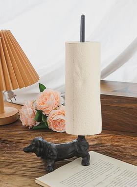 热销欧式轻奢铁艺站狗餐巾架铸铁工艺品摆件创意家居装饰摆件餐厅