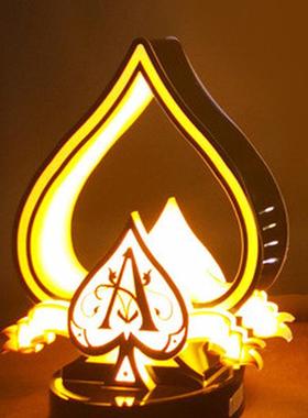 LED发光黑桃A亚克力酒座发光洋酒展示酒架酒吧道具ktv香槟王酒座