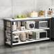 Kitchen storage rack floor-standing multi-functional vegetable cutting table long strip meal preparation workbench microwave boiler storage narrow side cabinet