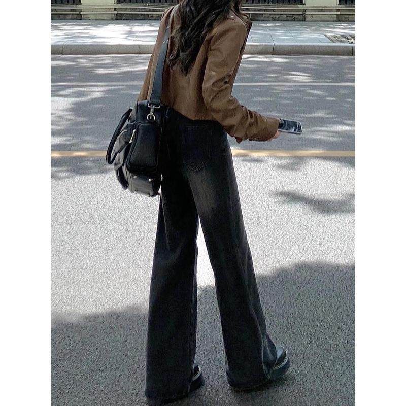 黑灰色阔腿女夏季新款胖妹妹mm显瘦直筒裤梨形身材,淘宝优惠券,粉丝福利购,淘宝优惠卷