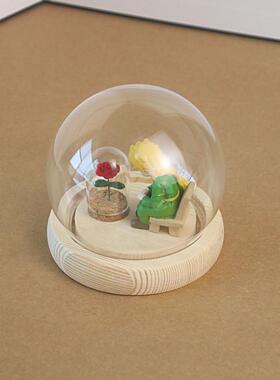 小王子的玫瑰花玻璃罩摆件婴儿脐带胎发保存盒纪念品女生生日礼物