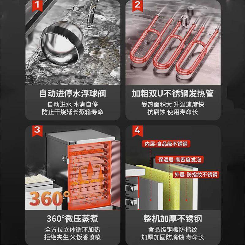 蒸饭柜定时智能蒸饭机米饭蒸饭车绿豆糕食堂燃气馒头电蒸箱商用,淘宝优惠券,粉丝福利购,淘宝优惠卷