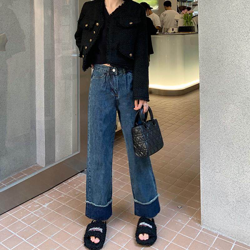 300斤大码梨形身材女色宽松显瘦卷边直筒,淘宝优惠券,粉丝福利购,淘宝优惠卷