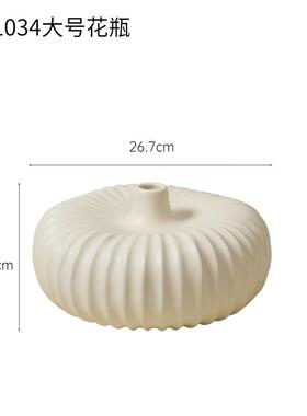 侘寂风陶瓷花瓶摆件客厅复古黑色小众设计感玄关干花插花软装饰品