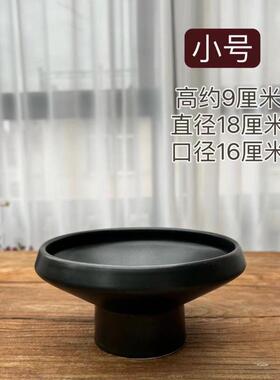 新中式陶瓷剑山苔藓文竹种植摆件瓶酒店会议餐桌软装饰日式盆花设