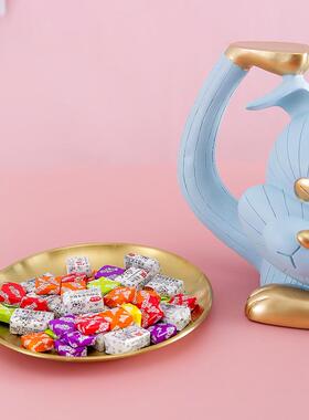 轻奢钥匙糖果首饰收纳狗托盘书桌玄关客厅茶几创意礼品置物摆件