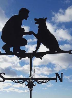 热销风向标摆件转动风车不锈钢喷漆天台屋顶庭院指示针装饰